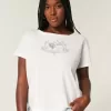 Easy Ribbon Tie-Back Heart Graphic Tee