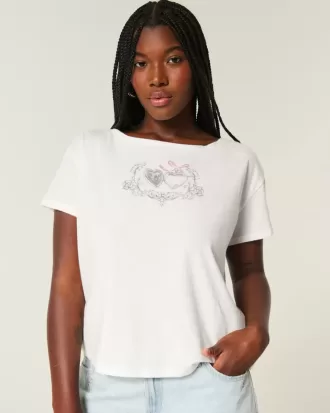 Easy Ribbon Tie-Back Heart Graphic Tee