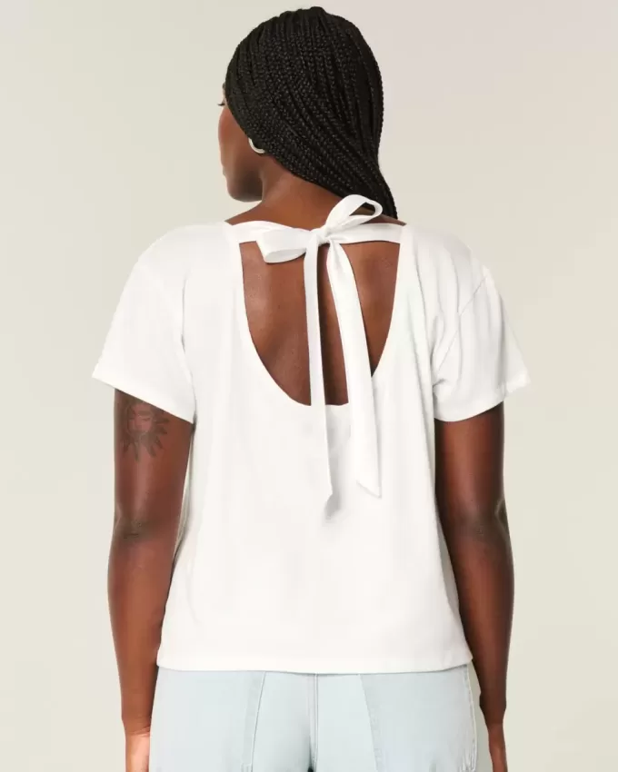 Easy Ribbon Tie-Back Heart Graphic Tee