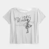 Easy Ribbon Tie-Back New York Graphic Tee Easy Ribbon Tie-Back New York Graphic Tee