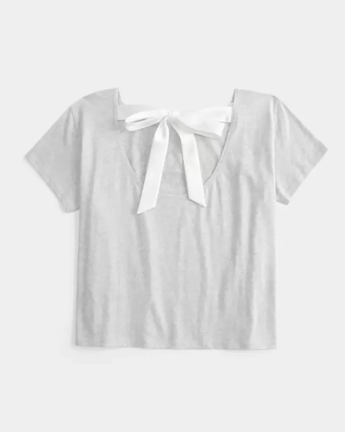 Easy Ribbon Tie-Back New York Graphic Tee Easy Ribbon Tie-Back New York Graphic Tee