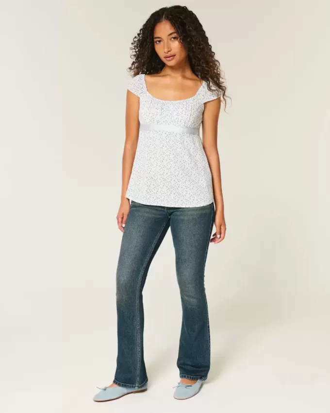 Easy Satin Tie Babydoll Top