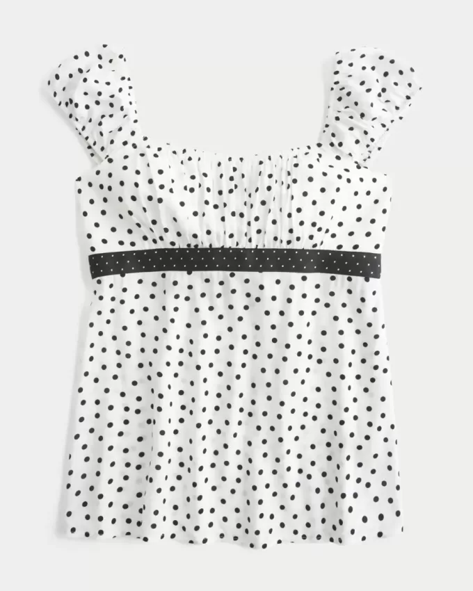 Easy Satin Tie Babydoll Top