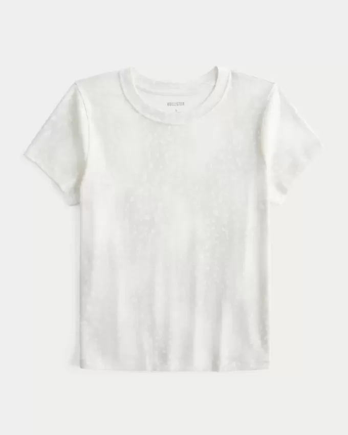 Easy Short-Sleeve Doe Print Crew Baby Tee