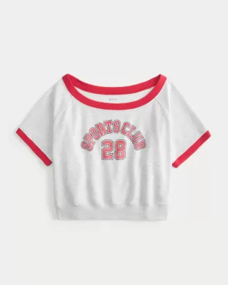 Easy Short-Sleeve Terry Fleece Graphic Sweatshirt