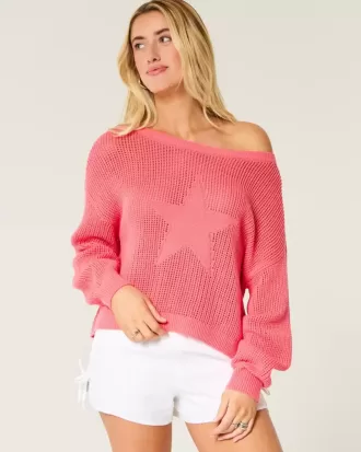 Easy Stitchy Graphic Slouchy Crew Sweater