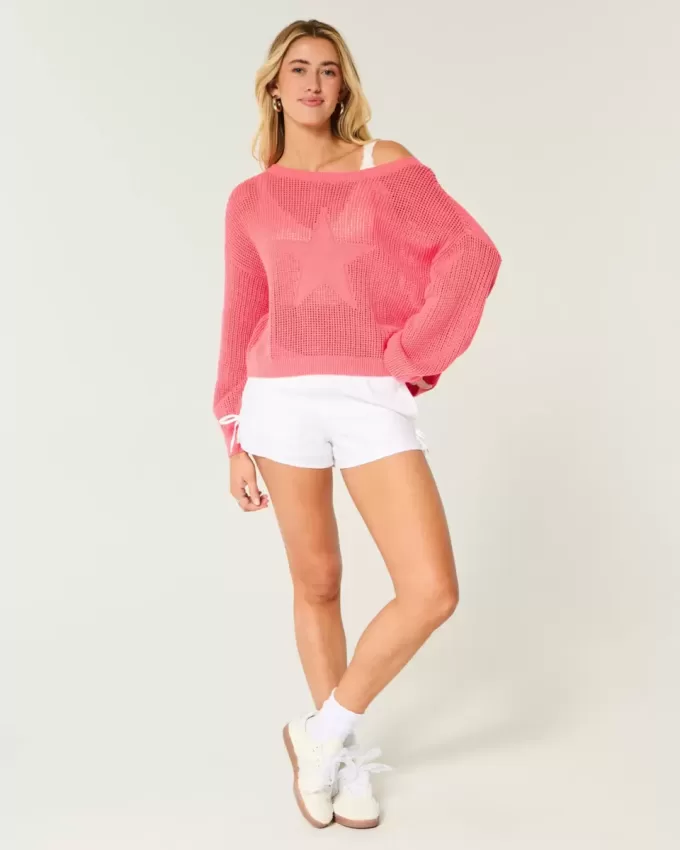 Easy Stitchy Graphic Slouchy Crew Sweater