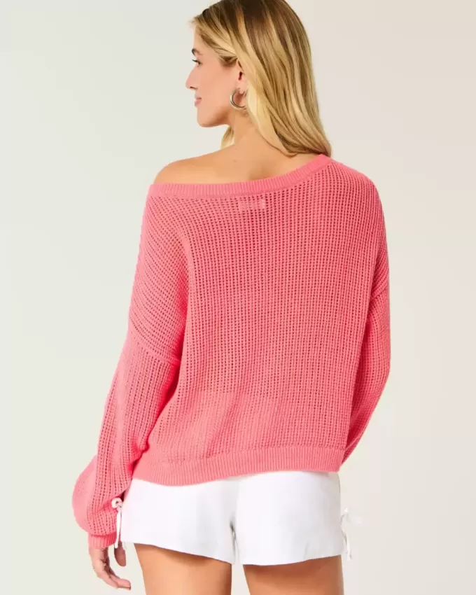 Easy Stitchy Graphic Slouchy Crew Sweater