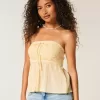 Easy Strapless Crochet Mix Babydoll Top
