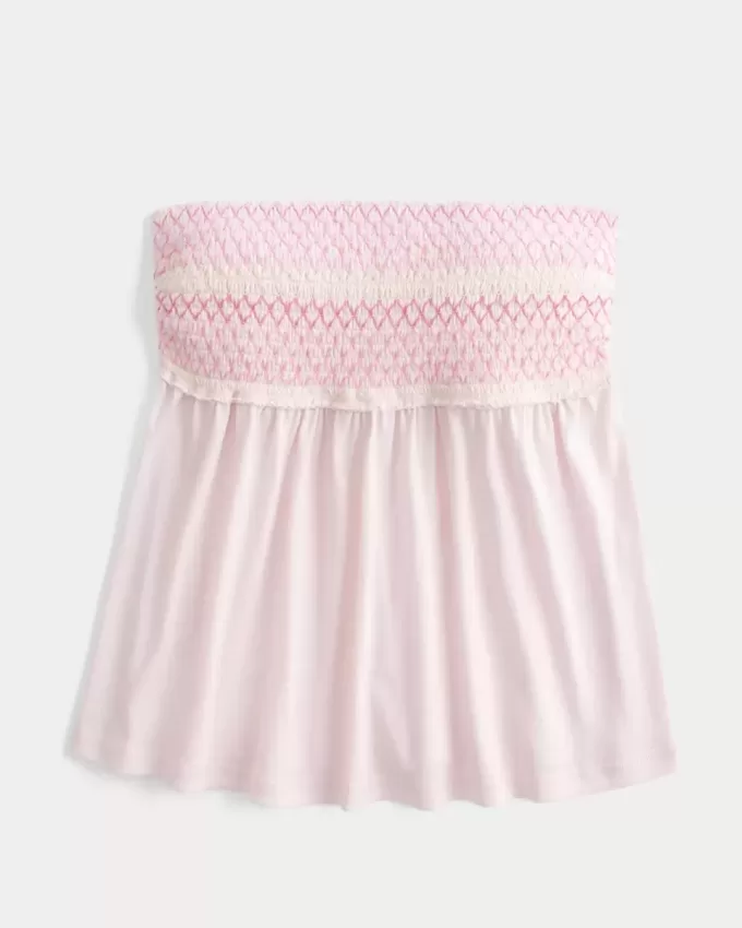 Easy Strapless Smocked Babydoll Top