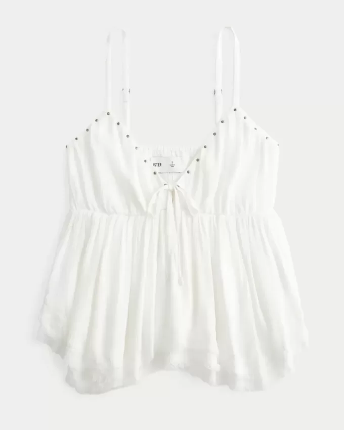 Easy Studded Babydoll Top