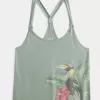 Easy Trend Drop Tropical Bird Graphic Tank Easy Trend Drop Tropical Bird Graphic Tank