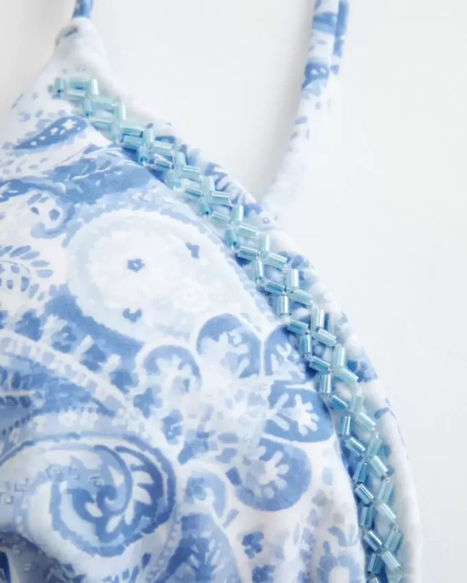 Embellished Triangle Bikini Top