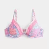 Embroidered Stitch Plunge Underwire Bikini Top
