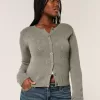 Eyelet Crew Cardigan