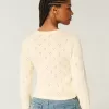 Eyelet Crew Cardigan