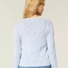 Eyelet Crew Cardigan
