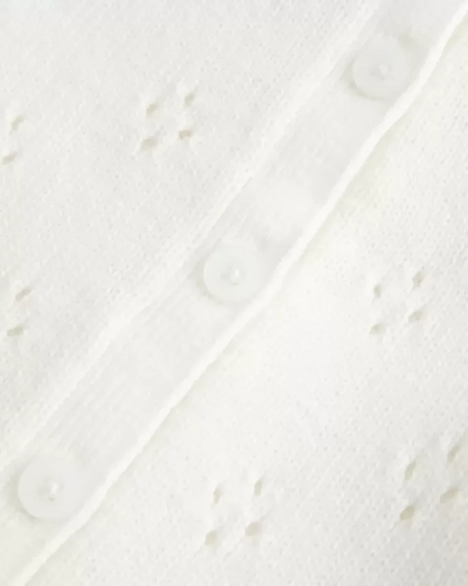 Eyelet Crew Cardigan