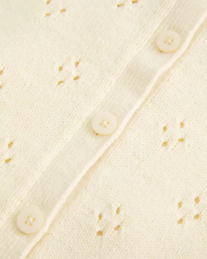 Eyelet Crew Cardigan