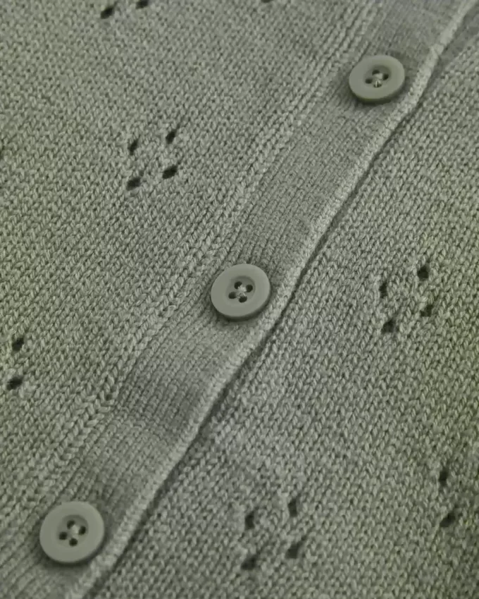 Eyelet Crew Cardigan