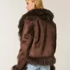Faux Fur-Lined Faux Shearling Jacket