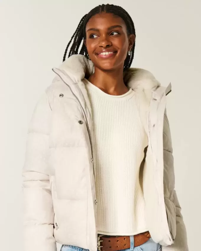 Faux Fur-Lined Puffer Jacket