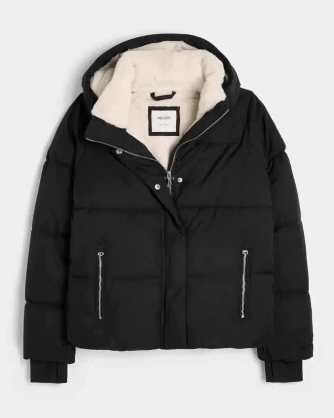 Faux Fur-Lined Puffer Jacket