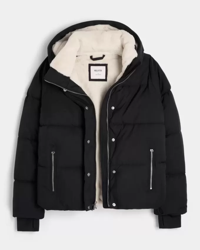 Faux Fur-Lined Puffer Jacket