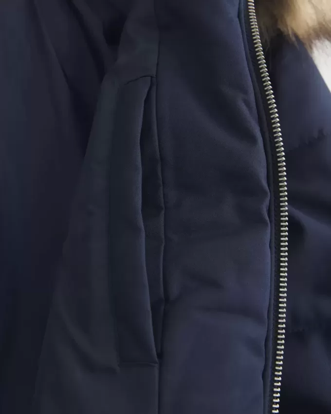 Faux Fur Trim Puffer Bomber Jacket