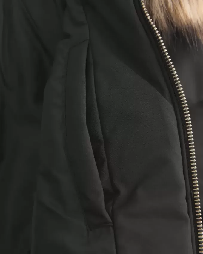 Faux Fur Trim Puffer Bomber Jacket