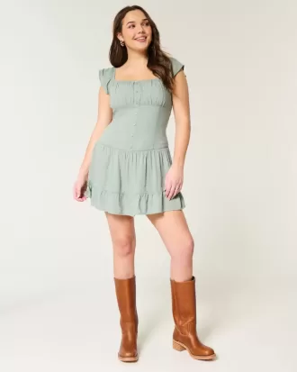 Flutter Sleeve Skort Dress