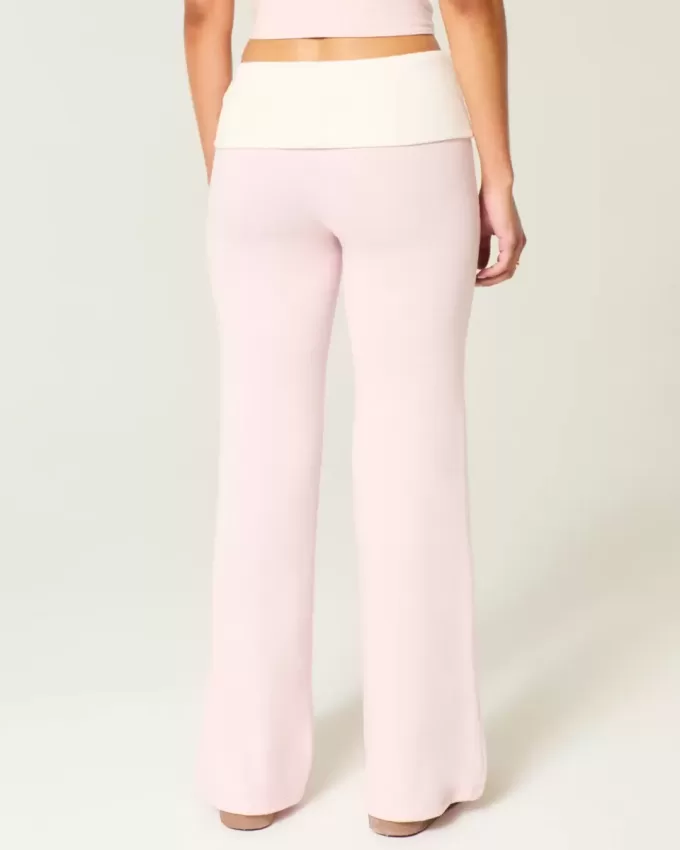 Foldover Waist Knit Flare Pants Foldover Waist Knit Flare Pants