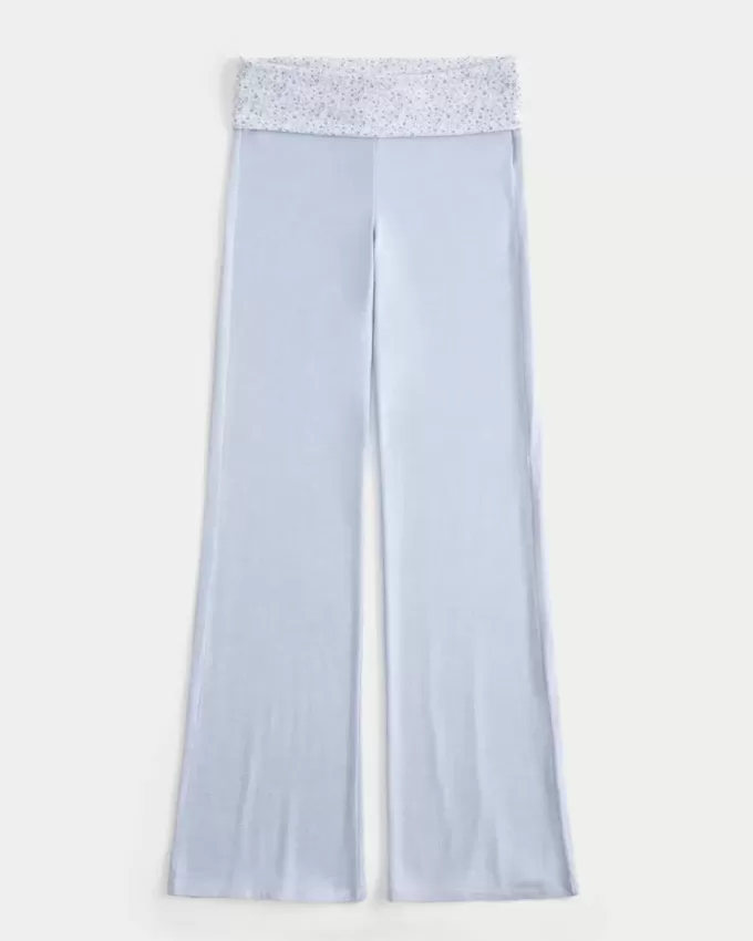 Foldover Waist Knit Flare Pants Foldover Waist Knit Flare Pants
