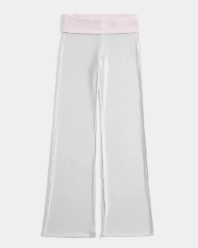 Foldover Waist Knit Flare Pants Foldover Waist Knit Flare Pants