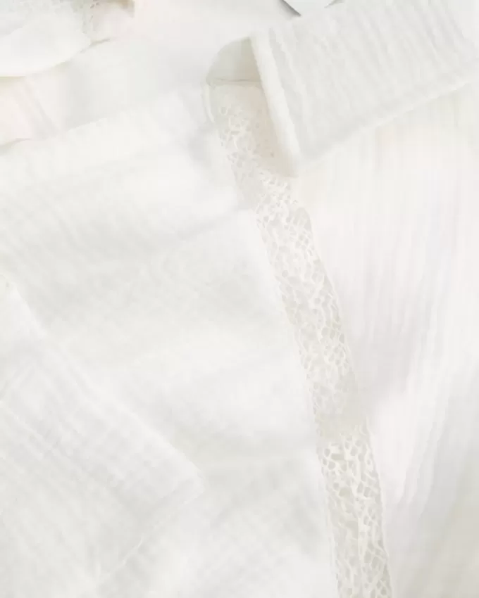 Gauze Button-Through Mini Shirt Dress