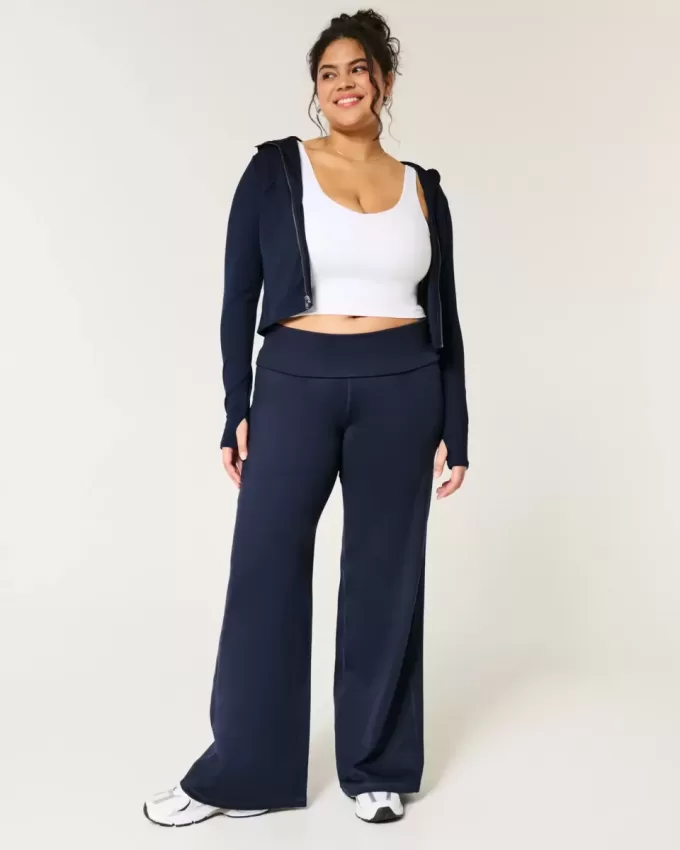 Gilly Hicks Active Recharge Foldover Waist Wide-Leg Pants