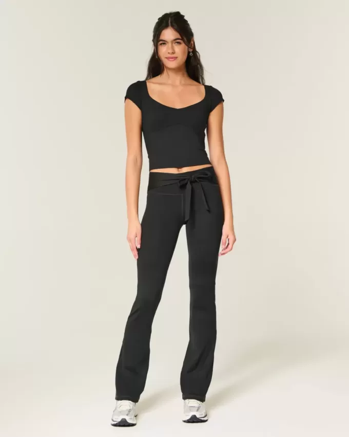 Gilly Hicks Active Recharge Tie-Waist Boot Leggings