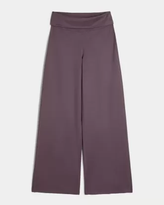 Gilly Hicks Active Recharge Wide-Leg Foldover Waist Pants