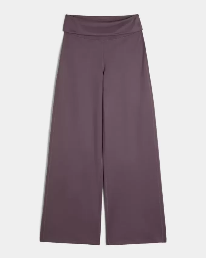 Gilly Hicks Active Recharge Wide-Leg Foldover Waist Pants