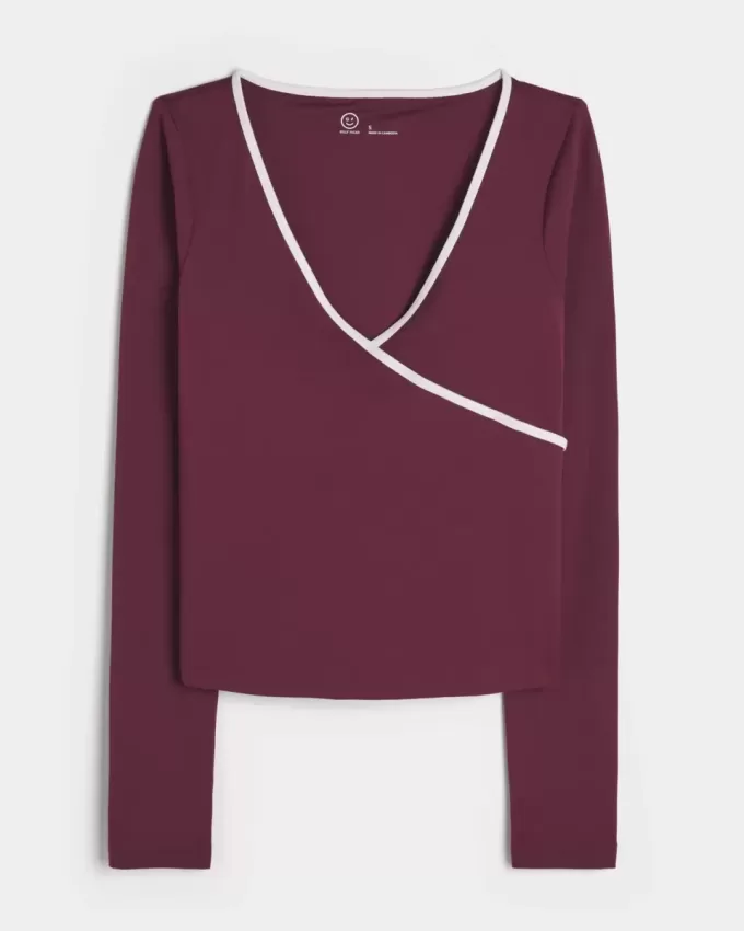 Gilly Hicks Active Tipped Wrap Top