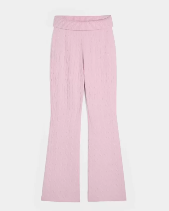 Gilly Hicks Cable-Knit Foldover Boot Pants