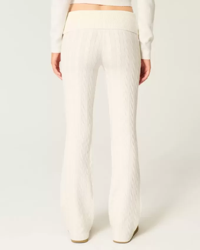 Gilly Hicks Cable-Knit Foldover Boot Pants