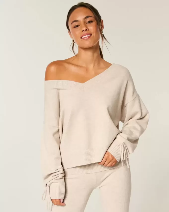Gilly Hicks Cozy Off-the-Shoulder Bow Sweater Gilly Hicks Cozy Off-the-Shoulder Bow Sweater
