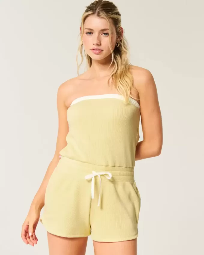 Gilly Hicks Cozy Strapless Waffle Onesie