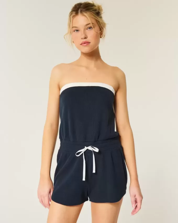 Gilly Hicks Cozy Strapless Waffle Onesie Gilly Hicks Cozy Strapless Waffle Onesie