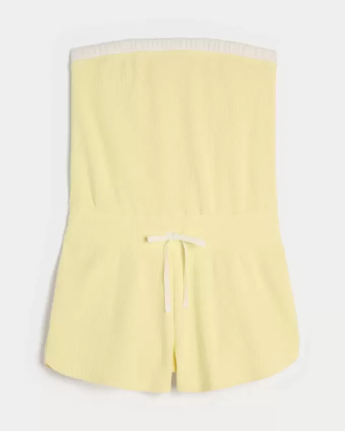 Gilly Hicks Cozy Strapless Waffle Onesie