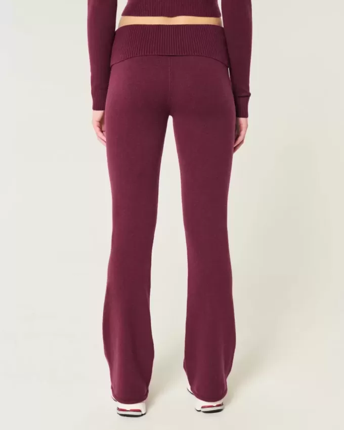 Gilly Hicks Cozy Sweater-Knit Foldover Waist Boot Pants