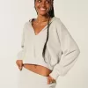 Gilly Hicks Knit V-Neck Hoodie