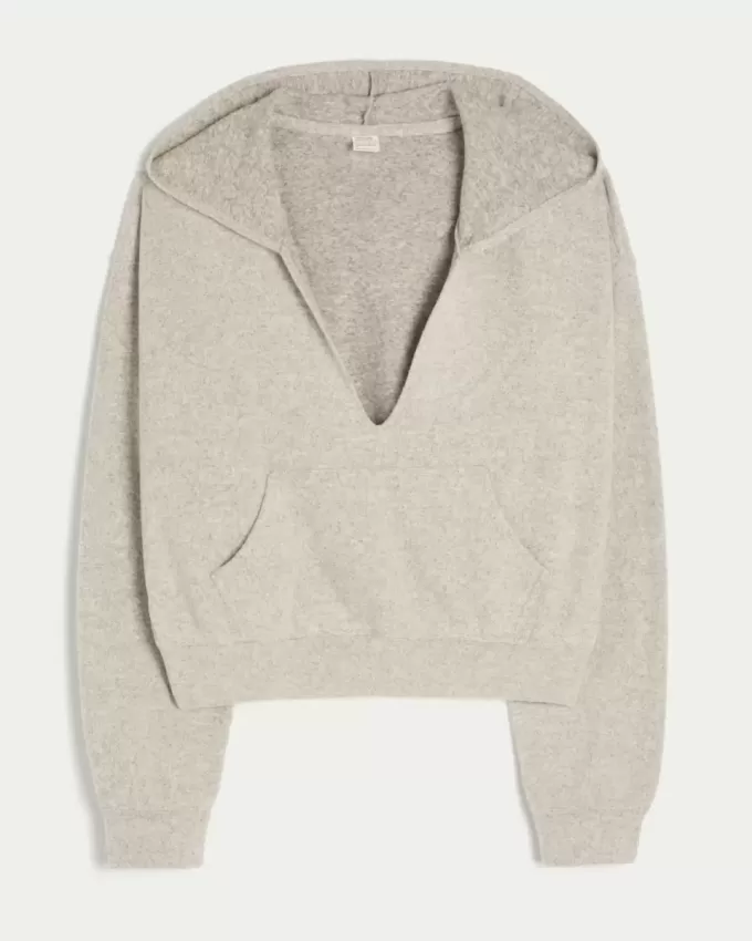 Gilly Hicks Knit V-Neck Hoodie