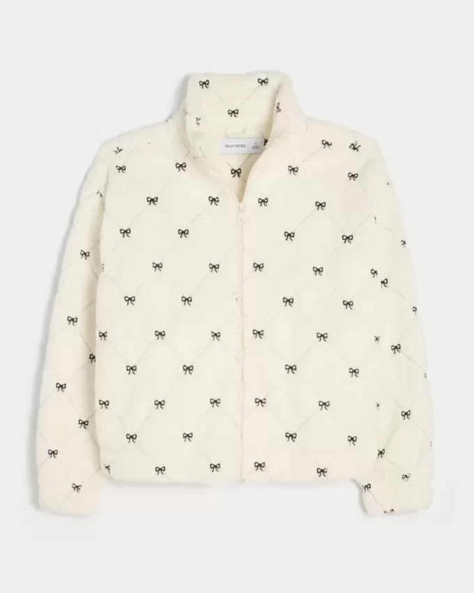 Gilly Hicks Sherpa Embroidered Zip-Up Top Gilly Hicks Sherpa Embroidered Zip-Up Top